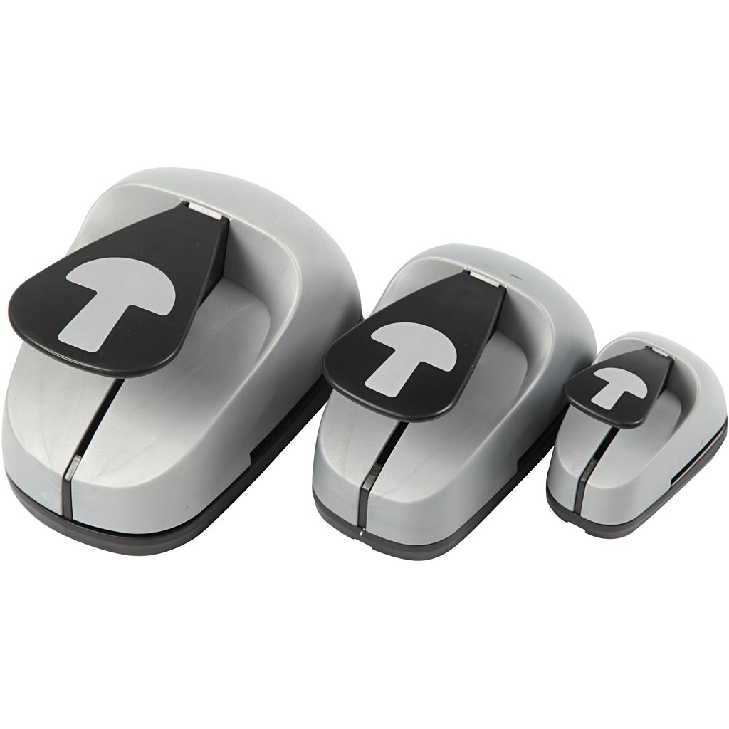 Creativ company punch set, mushroom, size 25+50+75 mm, 3 pieces 1 box