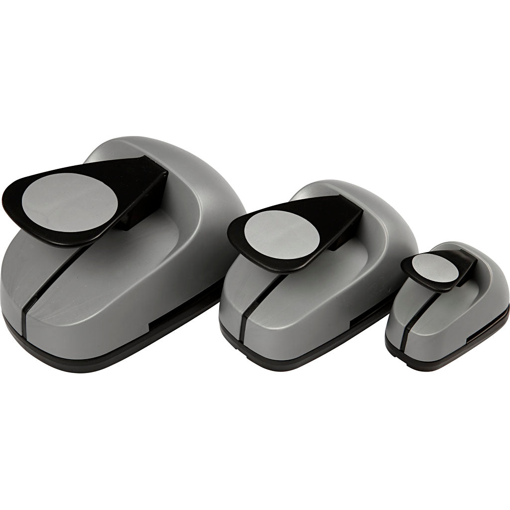 Creativ company punch set, circle, size 25+49+75 mm, 3 pieces 1 box