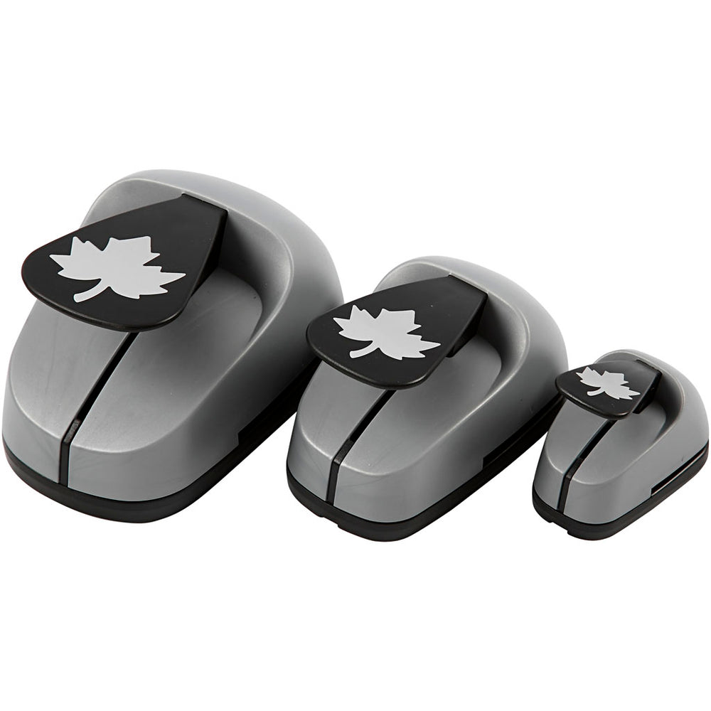 Creativ company punch set, maple leaf, size 25+49+75 mm, 3 pieces in 1 box