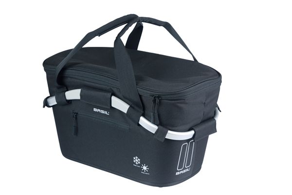 Basil Bicycle Basket Classic Carry All ISO con Mik Fixing 18 litros 38 x 21 x 27 cm - Negro