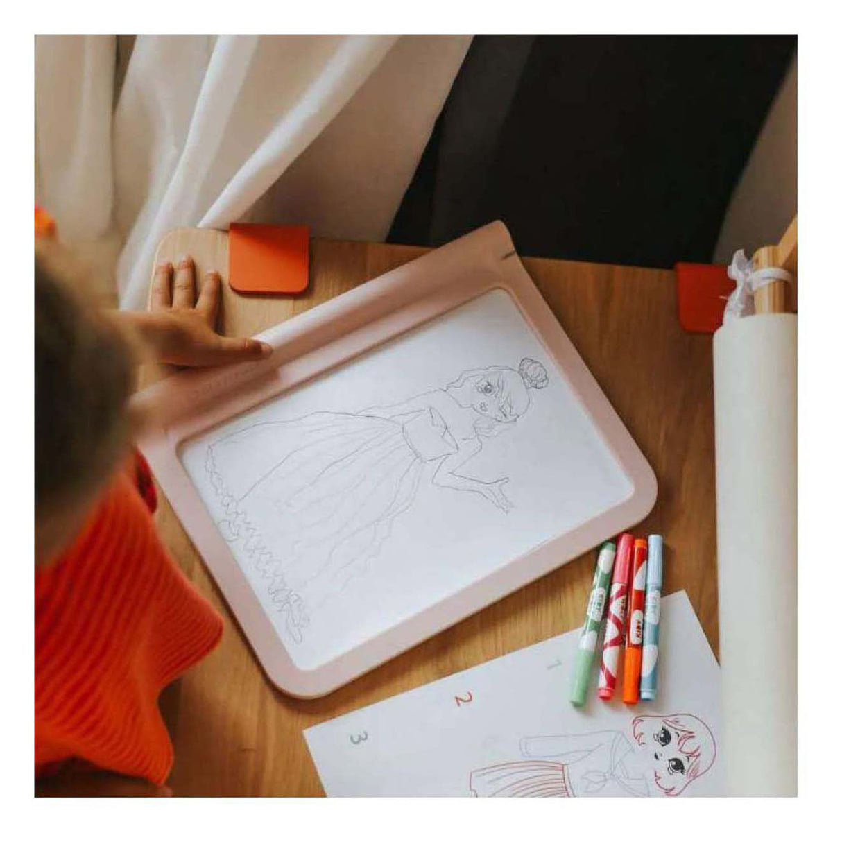 Kidywolf kidydraw-pro a4 2in1 lichttafel roze