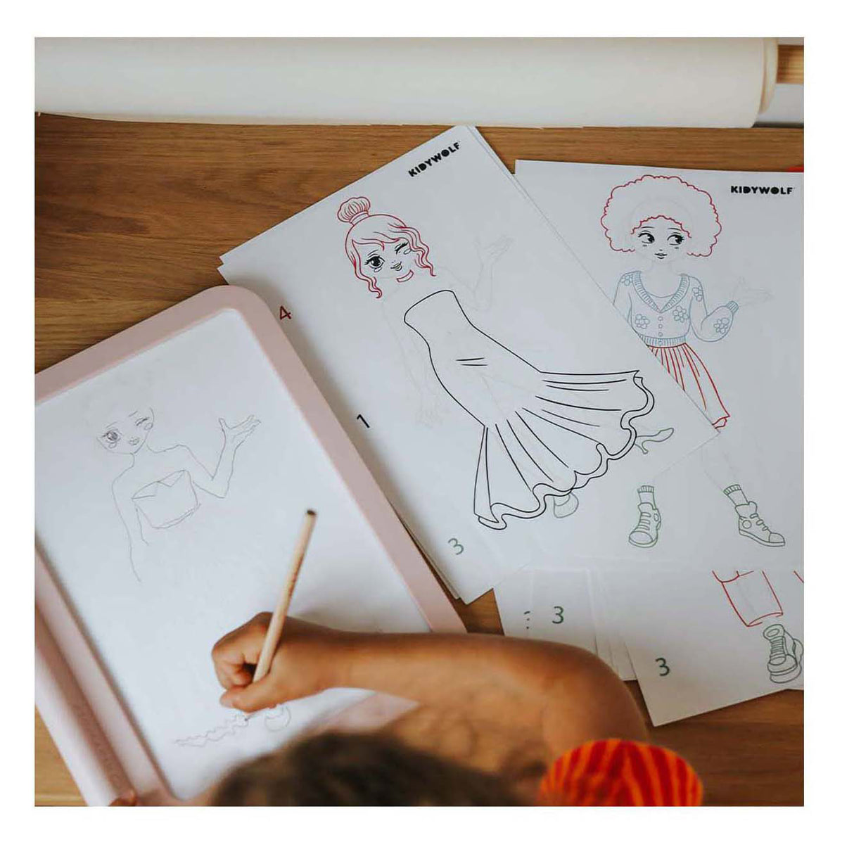 Kidywolf kidydraw-pro a4 2in1 lichttafel roze