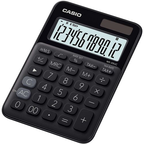 Merkloos sans marque bureaurekenmachine casio ms-20uc-bk zwart