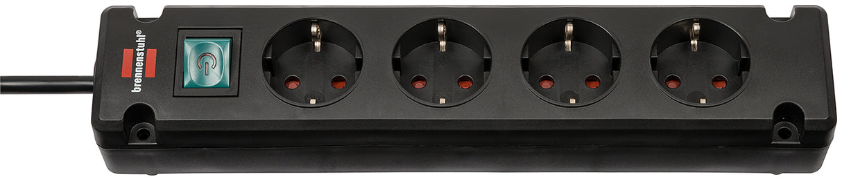 Listwa zasilająca Brennerstuhl Bremounta 4-żyłowa, kabel 1,5 m, kolor czarny