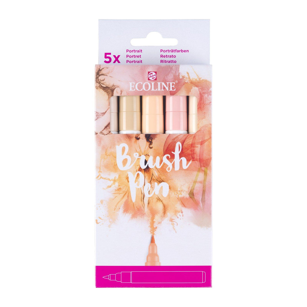 Bruynzeel ecoline penselpennsett portrett, 5 farger