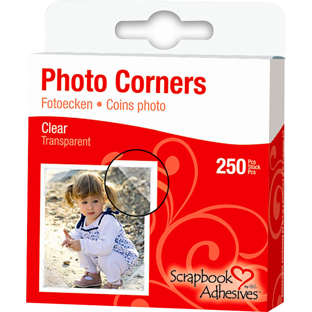 Photo corners, w: 10 mm, clear, 250 pieces 1 box