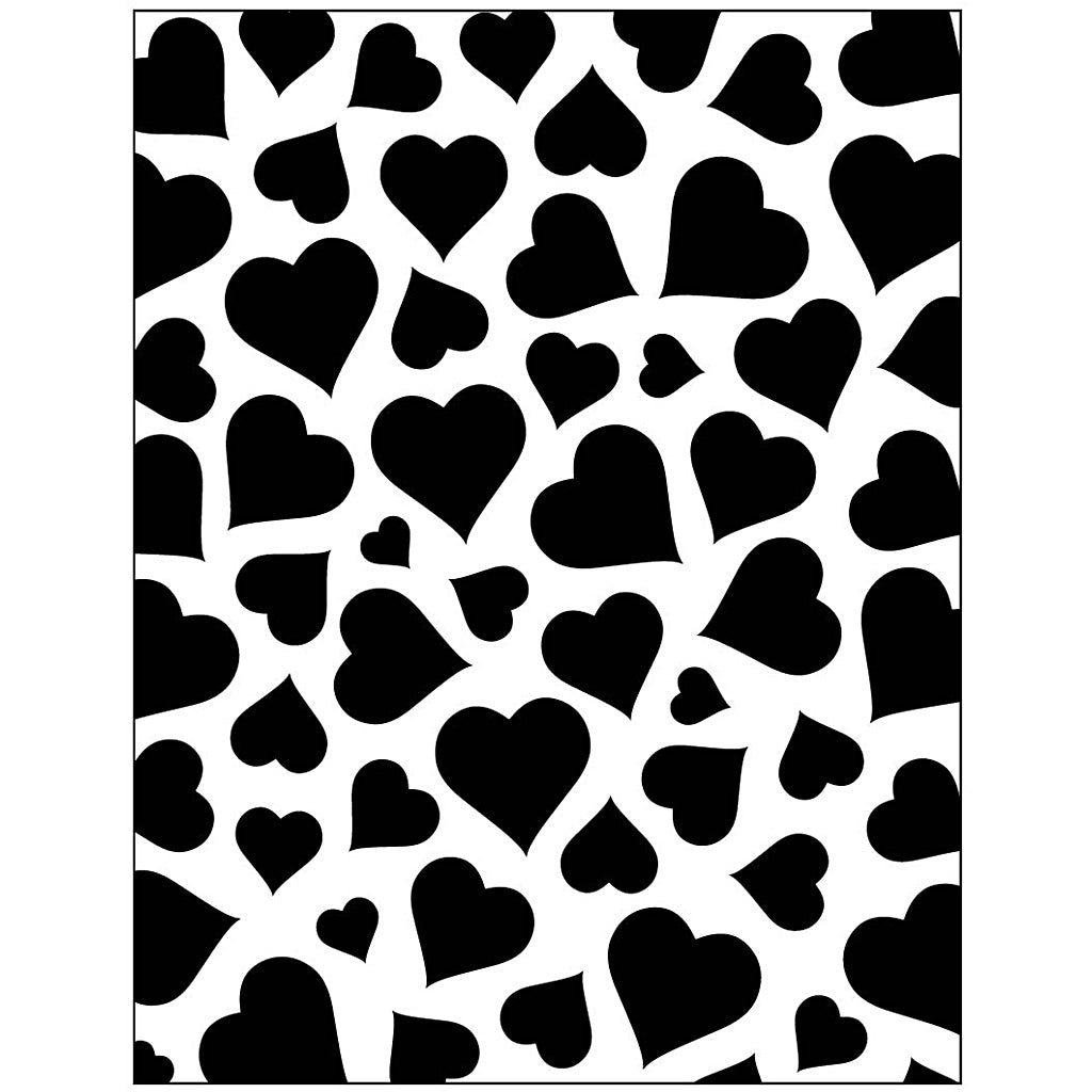 Creativ company embossing folder, hearts, size 11x14 cm, thickness 2 mm, 1 piece