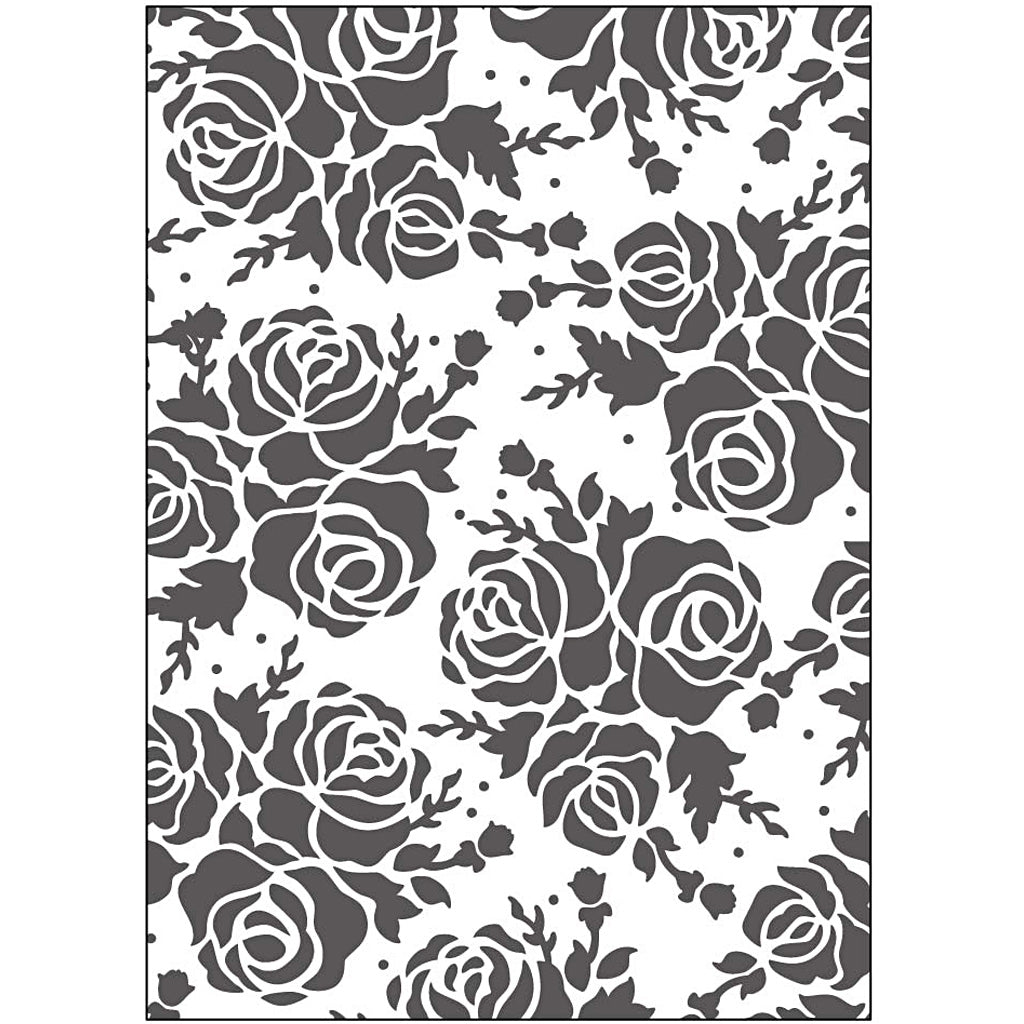 Creativ company embossing folder, roses, size 13x18.5 cm, thickness 2 mm, 1 piece