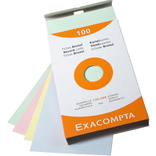 Indexkaarten exacompta 13273e kleurenassortiment papier