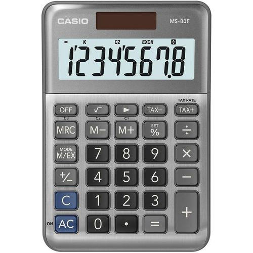 Casio rekenmachine ms-80f grijs 8 cijfers