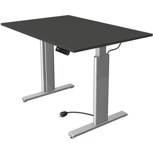 Zit-sta-bureau kerkmann 10231913 spaanplaat antraciet, zilver