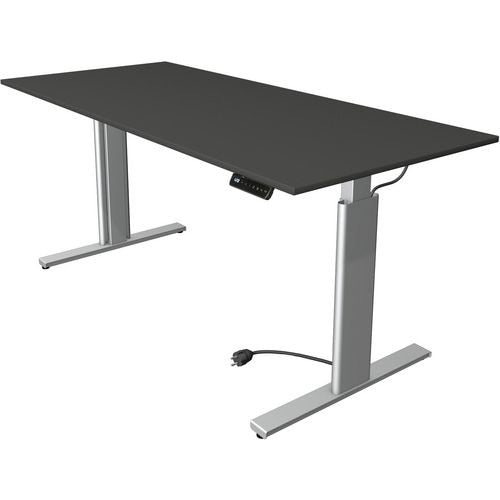 Zit-sta-bureau kerkmann 10233413 spaanplaat antraciet, zilver