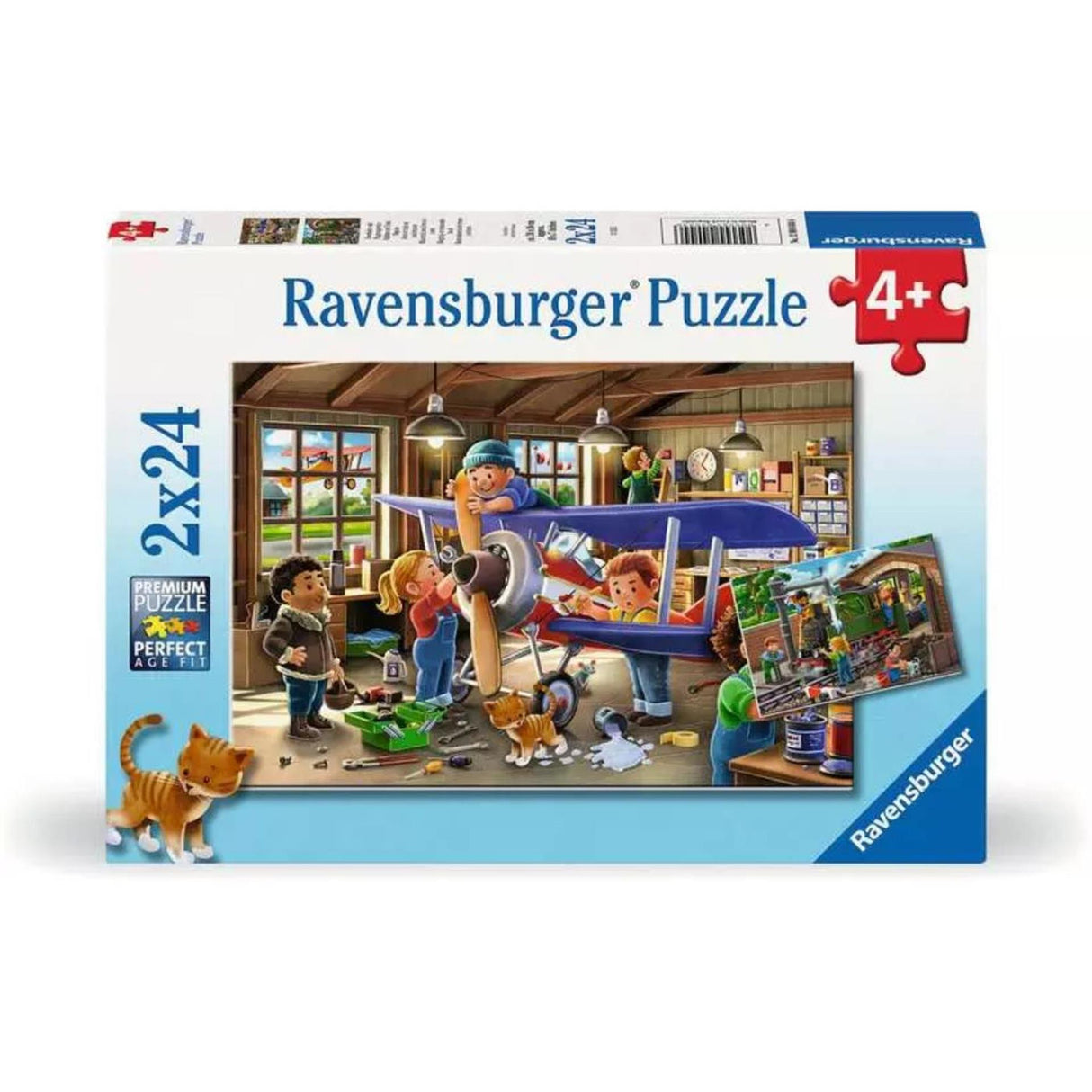 Ravensburger jigsaw puzzle plane and train repair, 2x24pcs.
