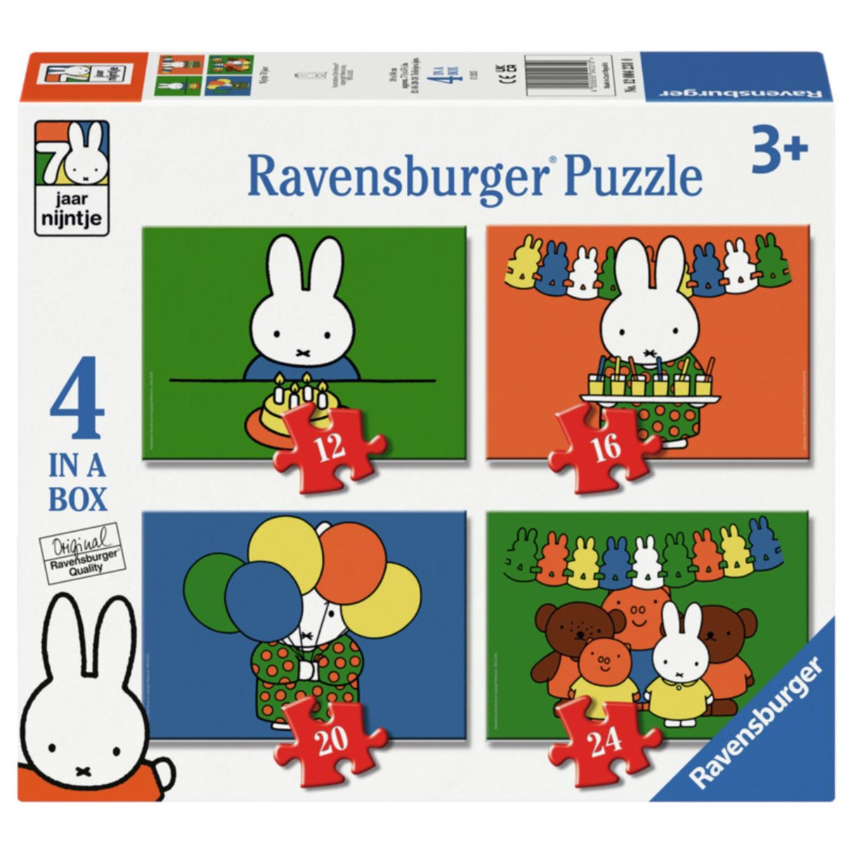 Ravensburger puslespill 4in1 Miffy 70 år