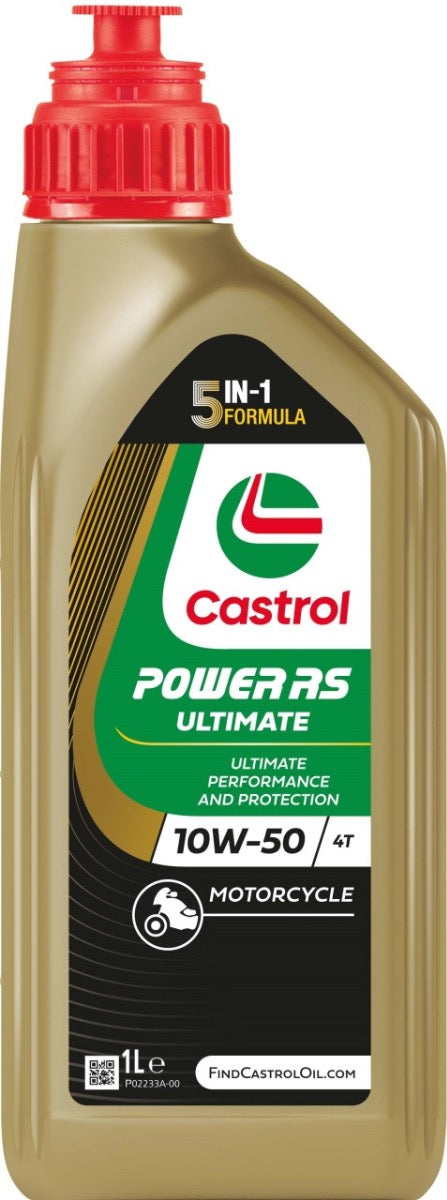 Castrol Oil Power RS Racing 4T 10W-50 bottle of 1 liter