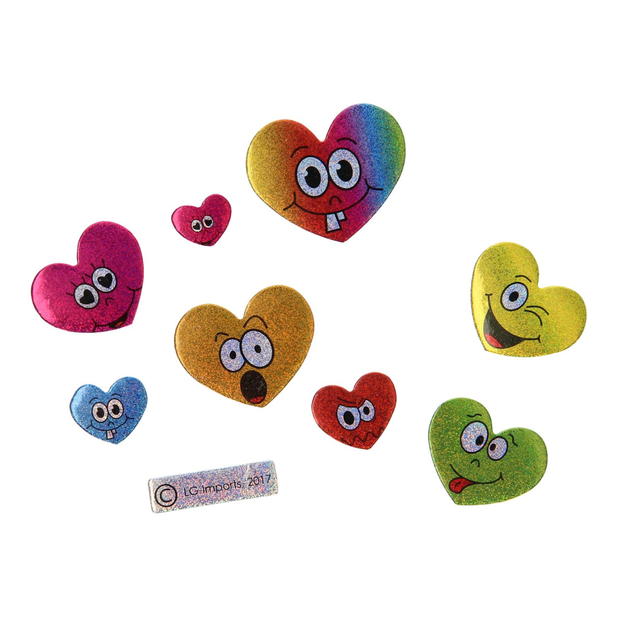 Duckiez stickers smiley face glitter