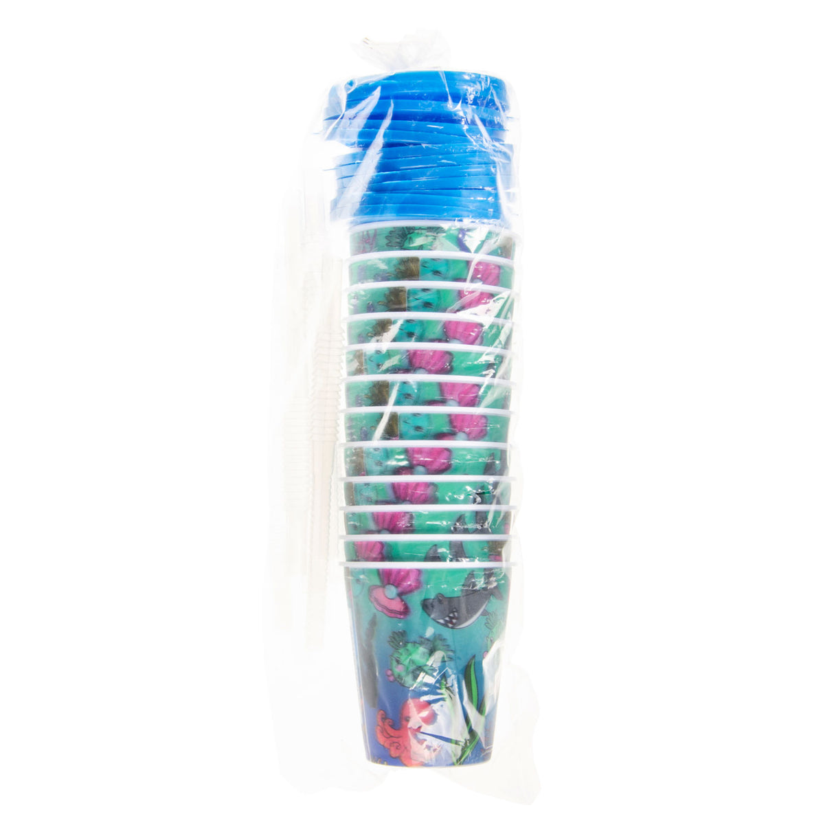 Duckiez cup with lid and straw underwater world, 12 pcs.