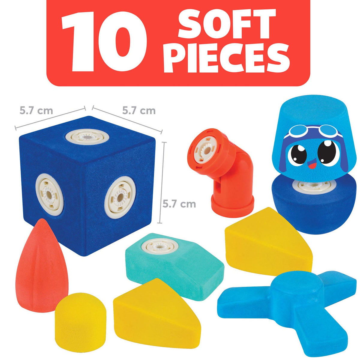 Blockaroo Magnetic Foam Blocks Airplane Box, 10pcs.