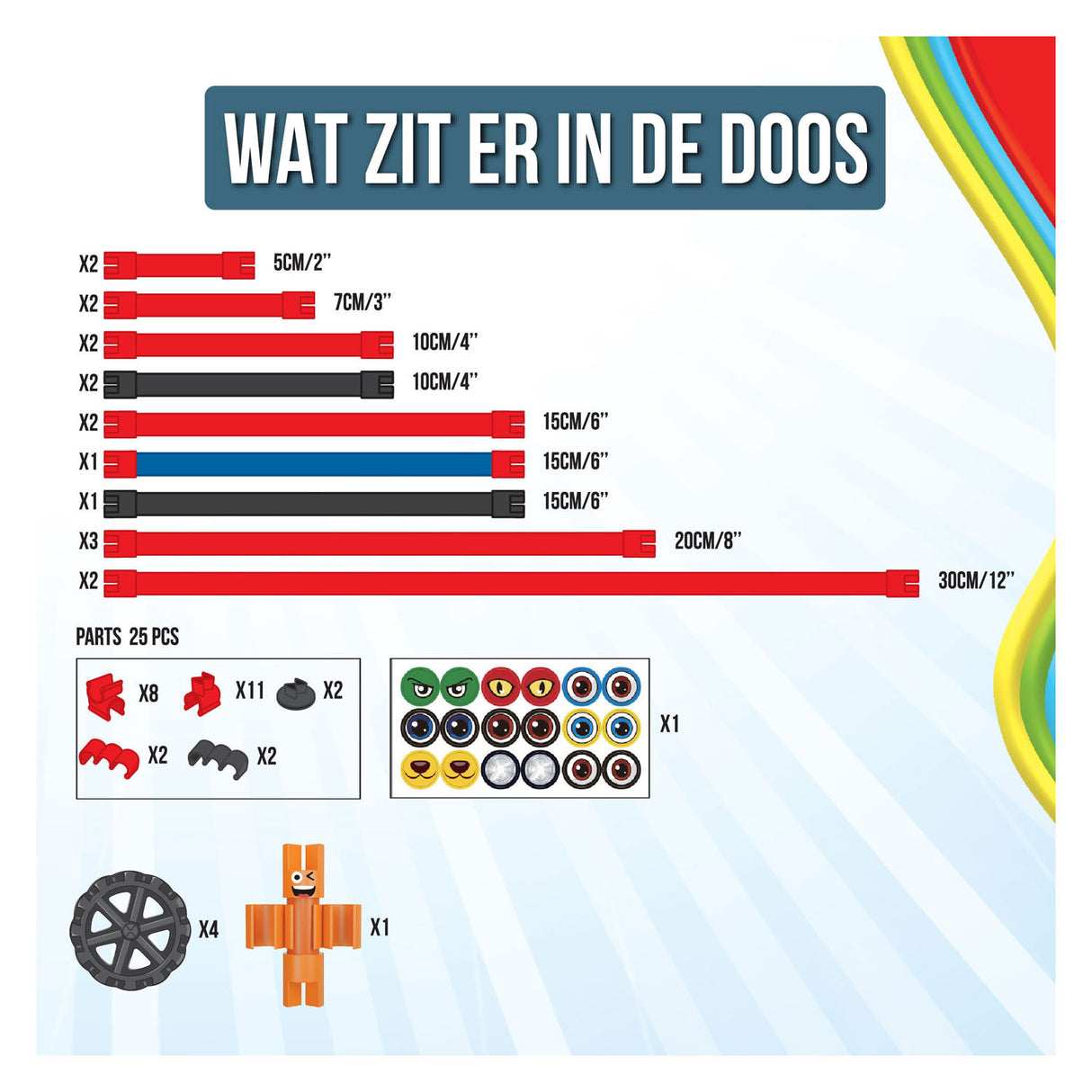 Clics Spaghettiez wiggly Roadsters flexibel Baustangen, 46 Stéck.