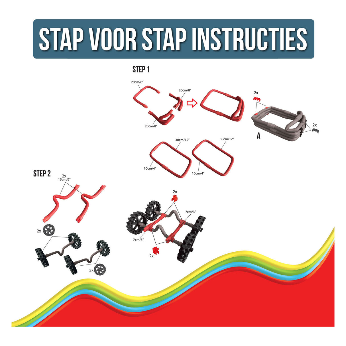 Clics Spaghettiez wiggly Roadsters flexibel Baustangen, 46 Stéck.