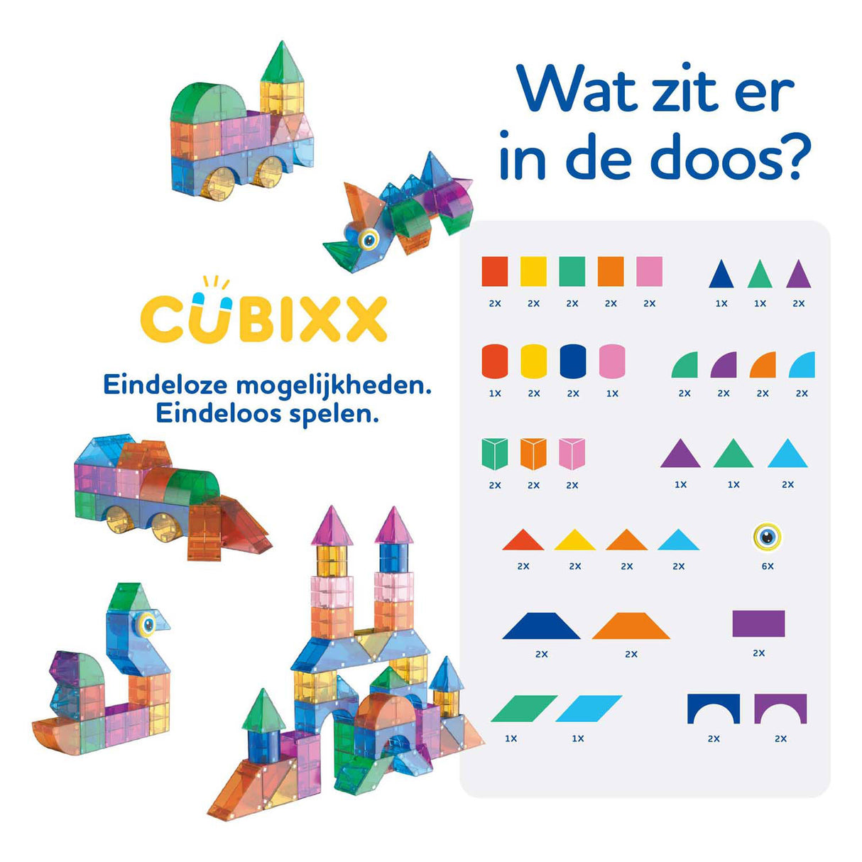 Cubixx magnetische bouwspeelgoed - 64dlg.