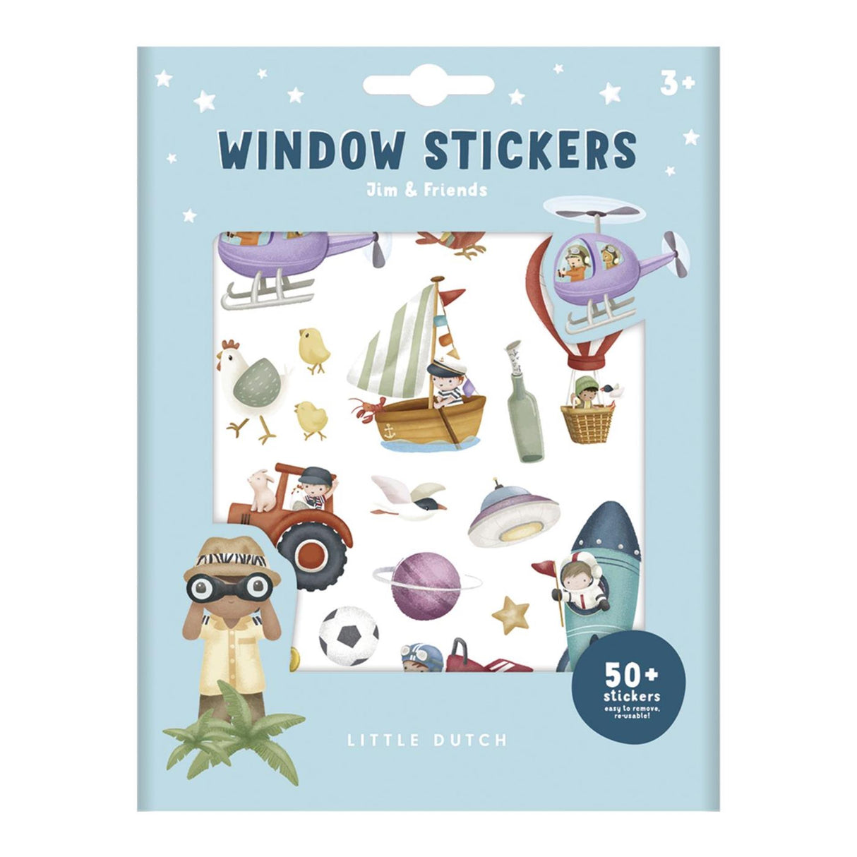 Kleine niederländische Fensteraufkleber Jim Freunde