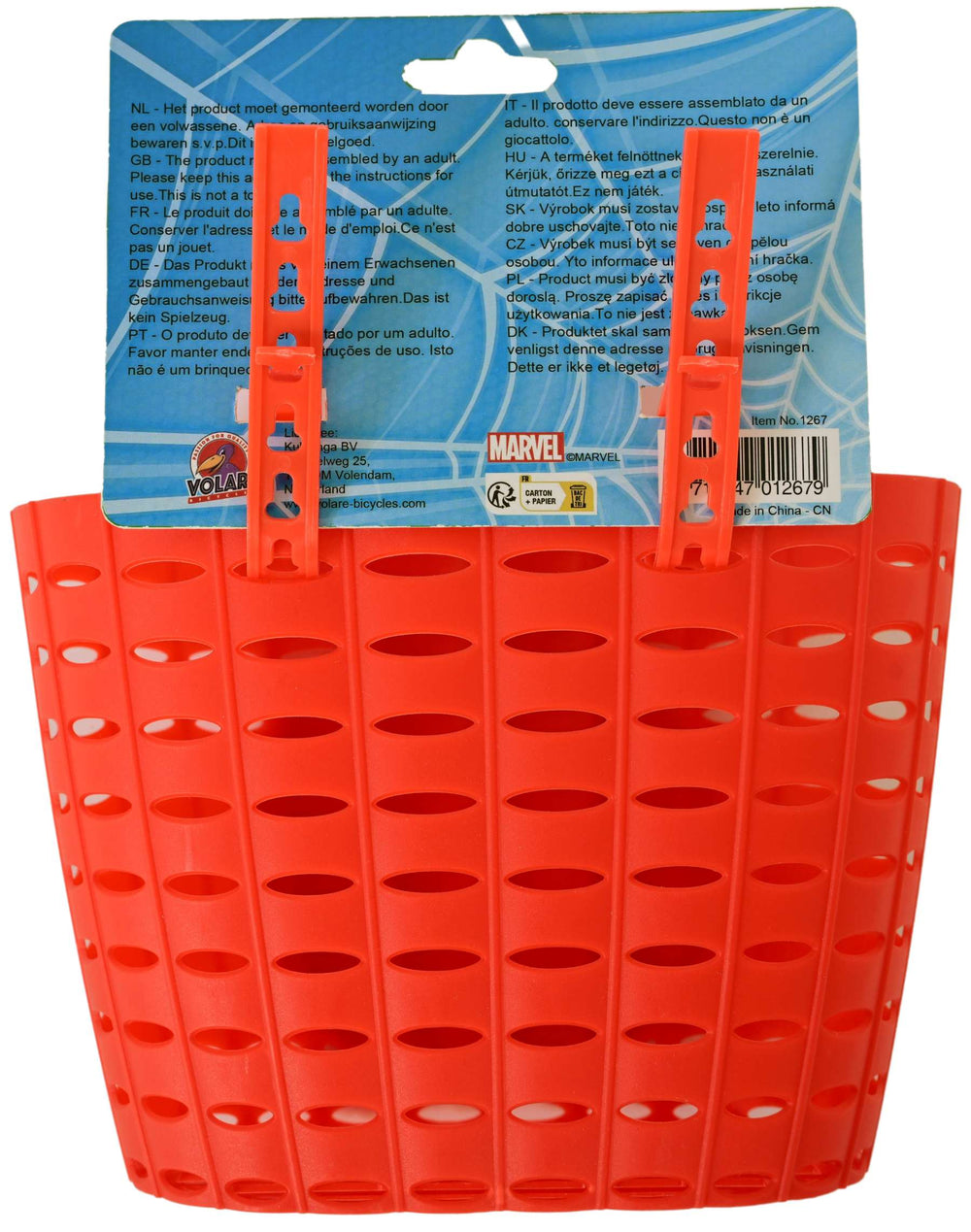 Spiderman spider-man plastic basket - boys - red