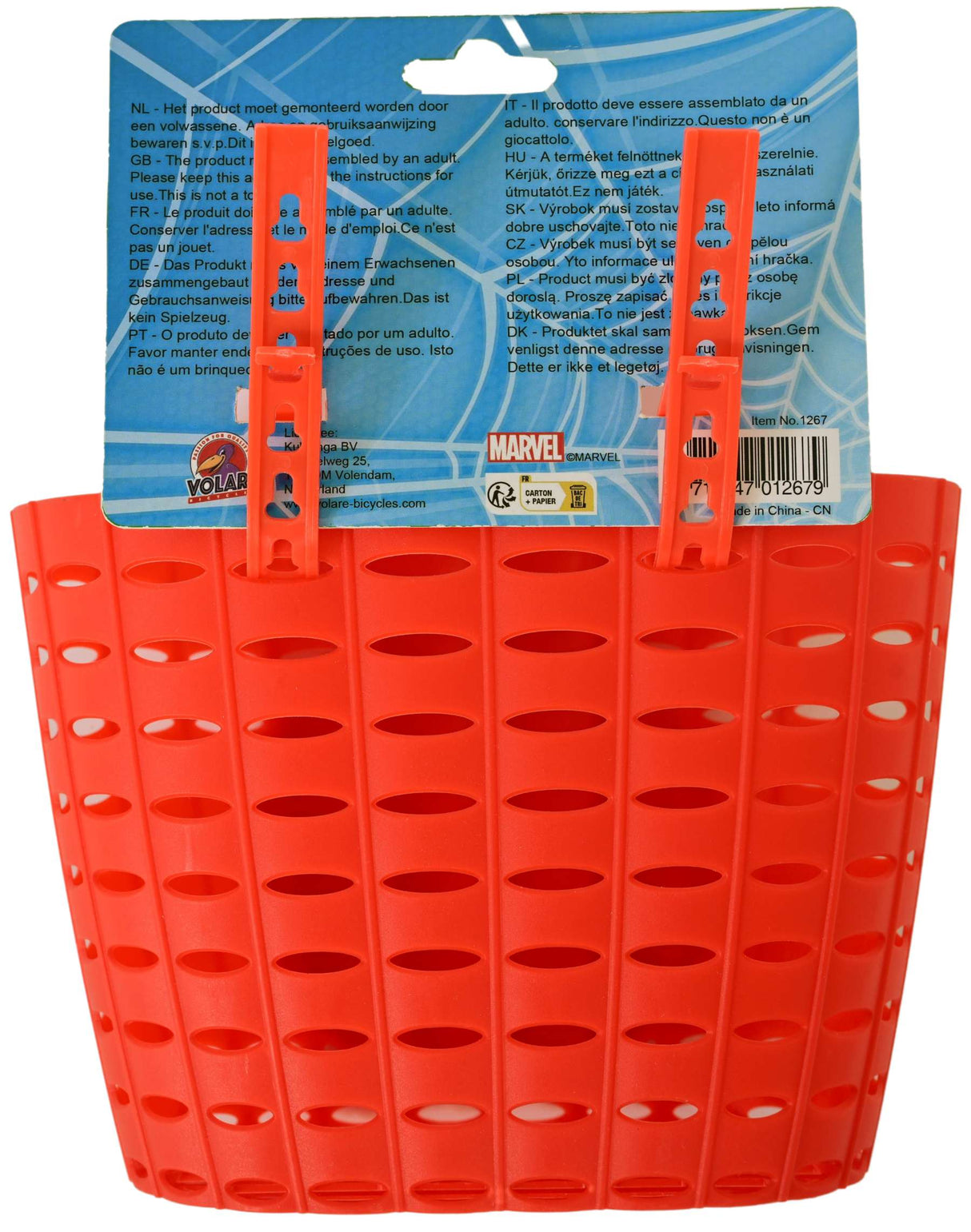Spiderman spider-man plastic basket - boys - red