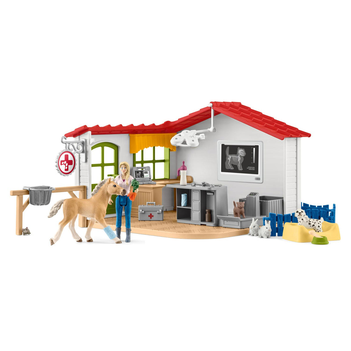Schleich Farm World Veterinærpraksis med dyr 42502