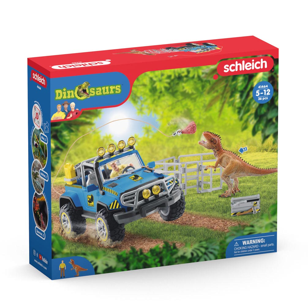 Schleich dinosaurs off-road vehicle with dino guard post 41464