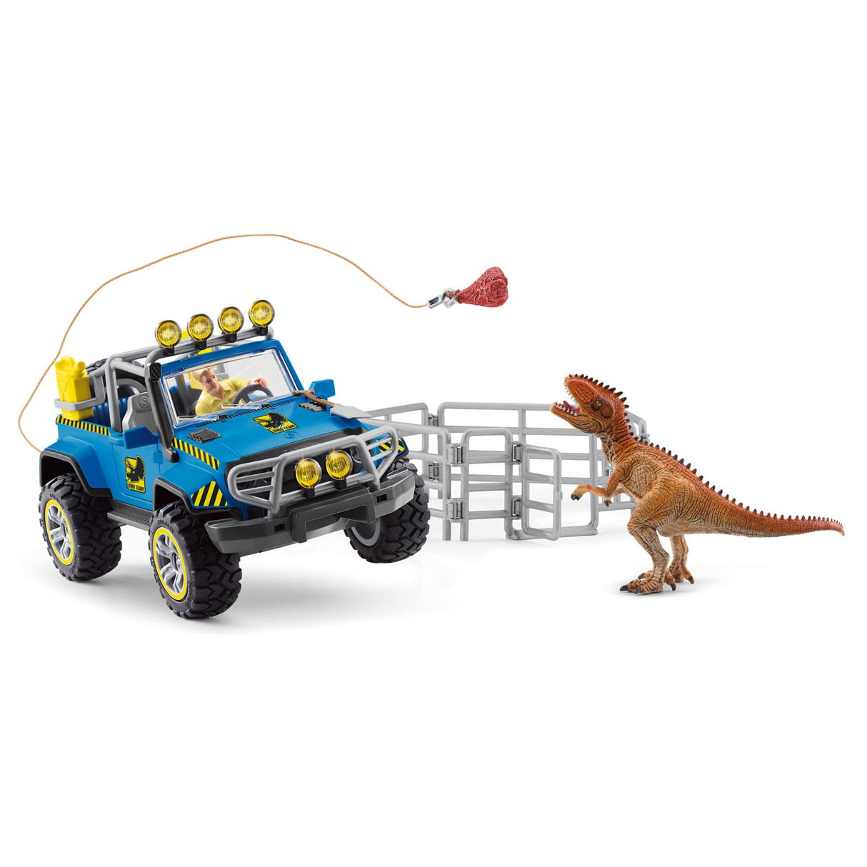 Schleich dinosaurs off-road vehicle with dino guard post 41464