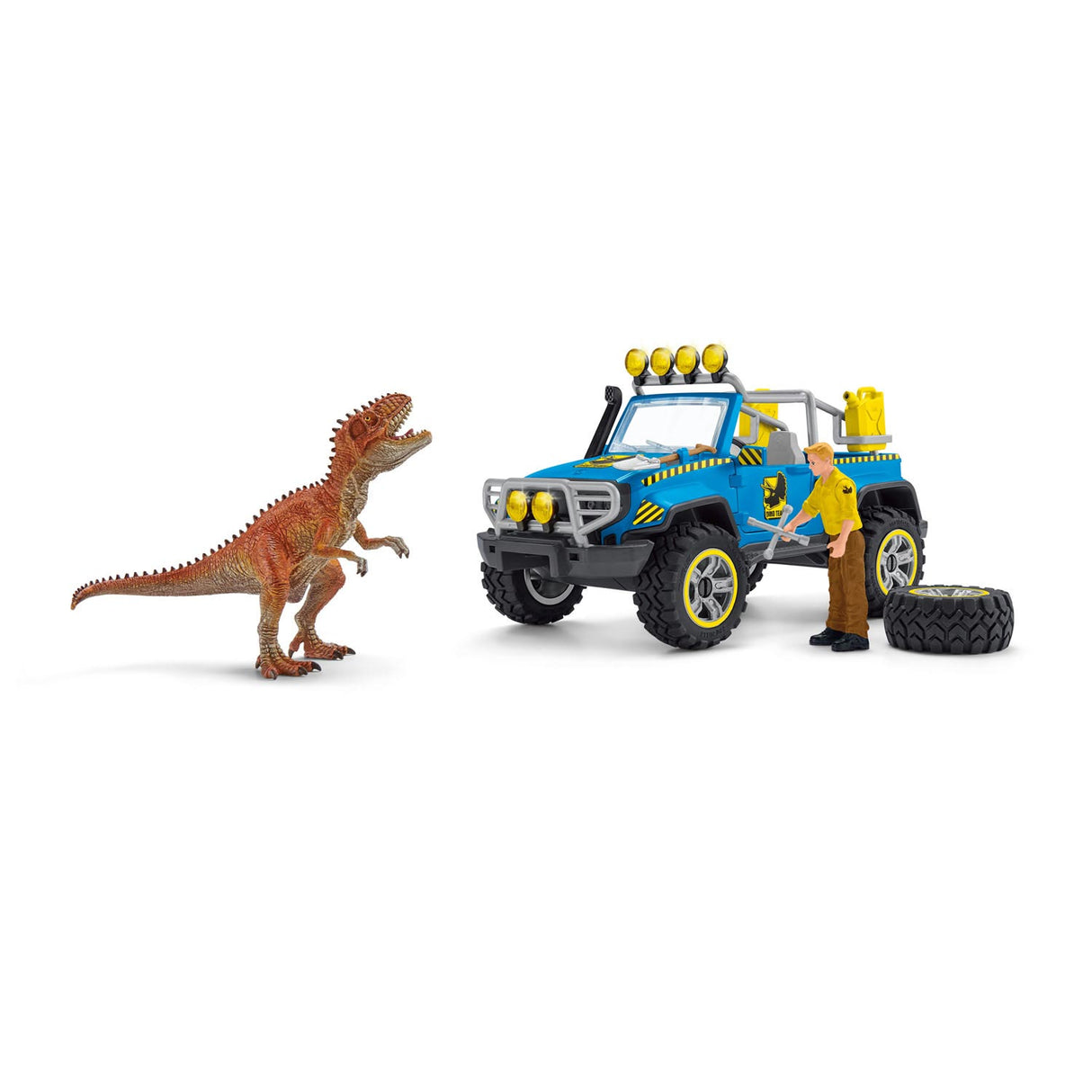 Schleich dinosaurs off-road vehicle with dino guard post 41464