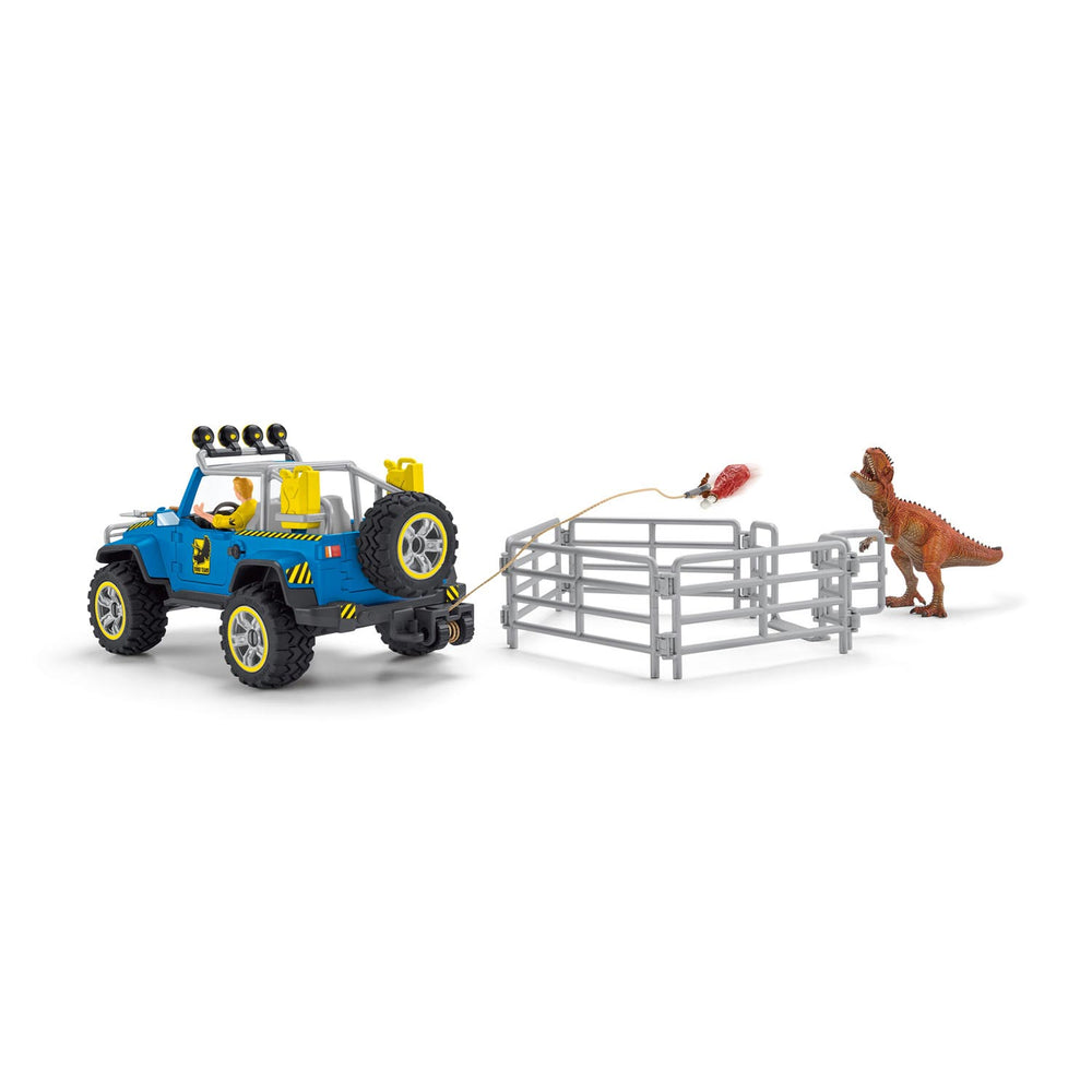 Schleich dinosaurs off-road vehicle with dino guard post 41464