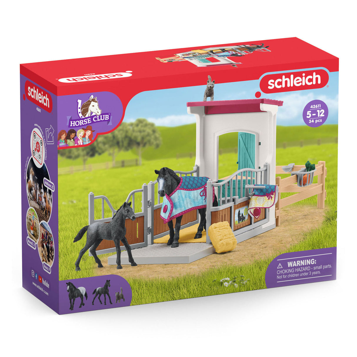 Schleich HORSE CLUB Horse stall with mare and foal 42611