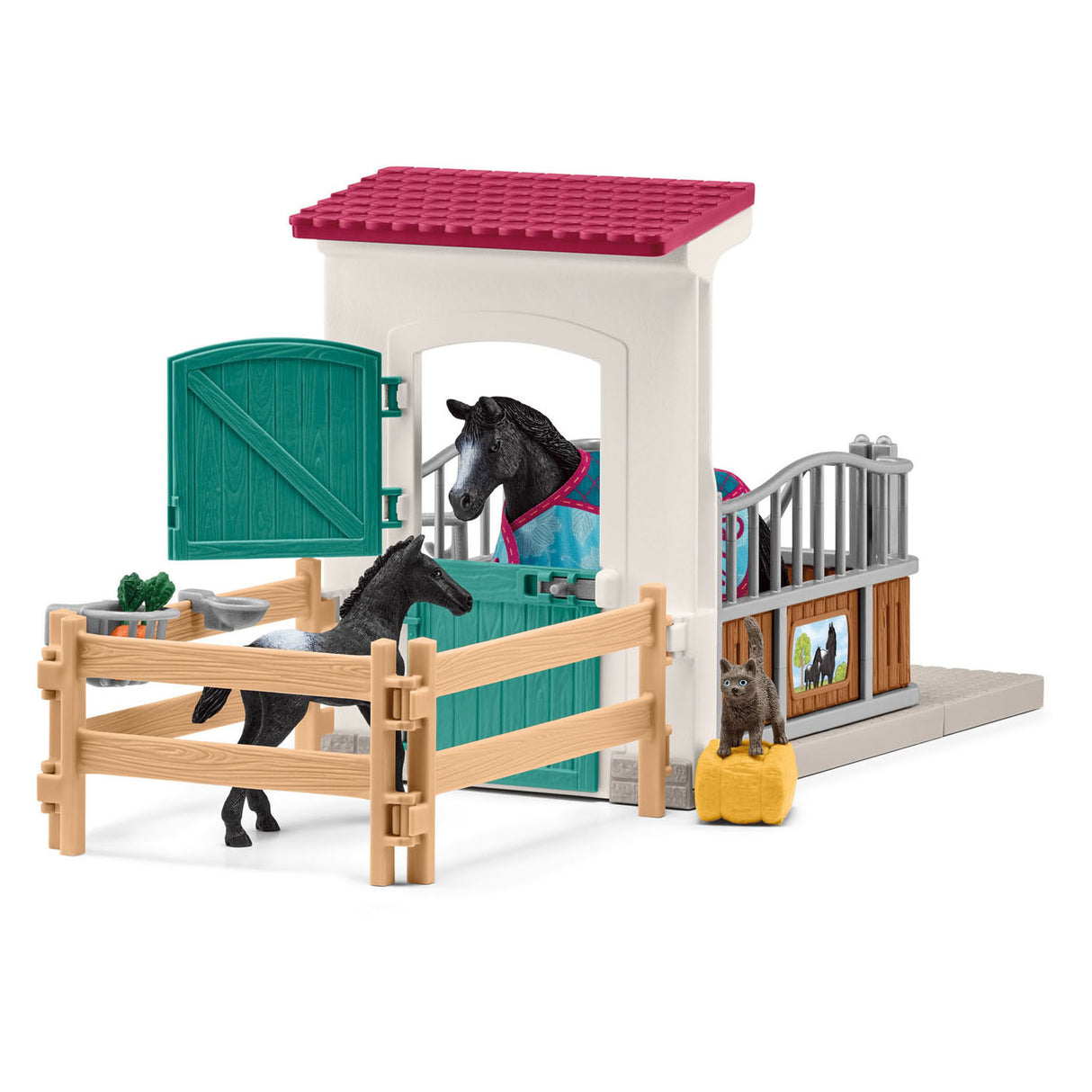 Schleich HORSE CLUB Horse stall with mare and foal 42611