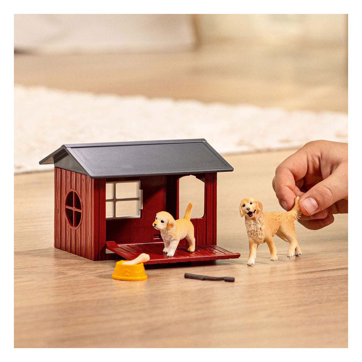 SCHLEICH FARM WORLD DOG LOFT avec Golden Retrievers 42722