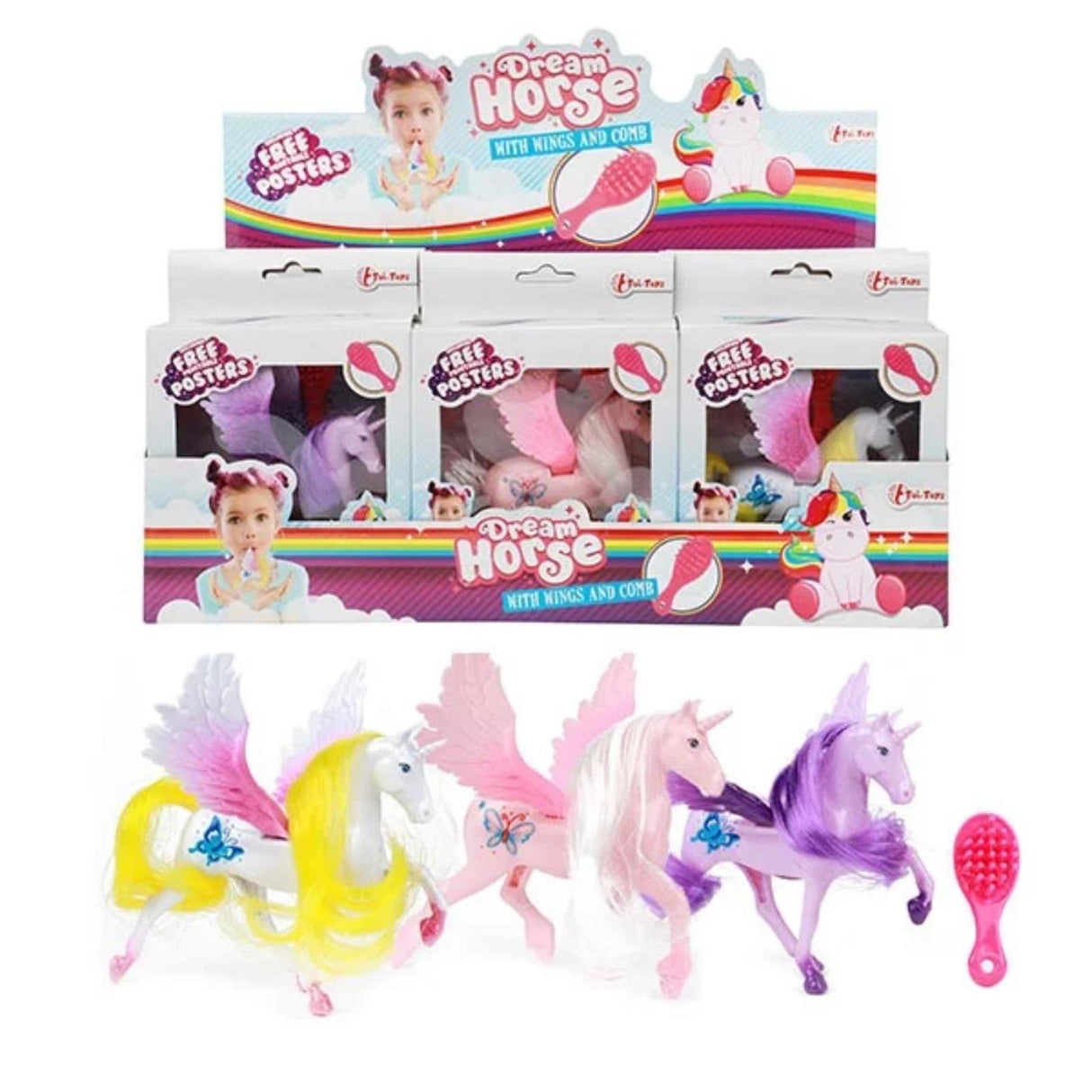 Dream Päerd Unicorn Play Figur Pegasus mat Pinsel