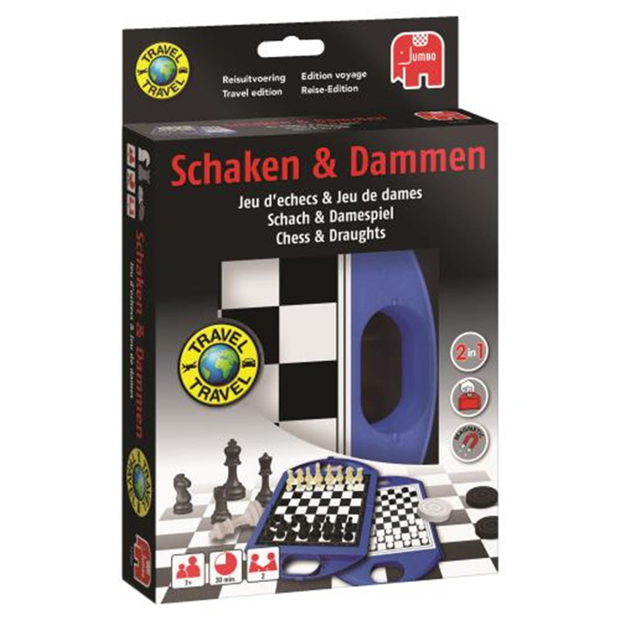 Jumbo game travel chess and checkers