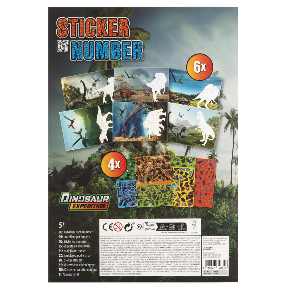 Ustvarjalna obrtna skupina dino nalepka po številkah