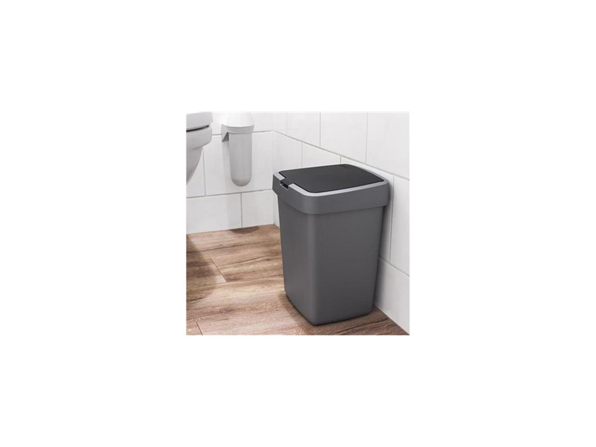 Sunware delta waste bin with lid 10 l silver gray