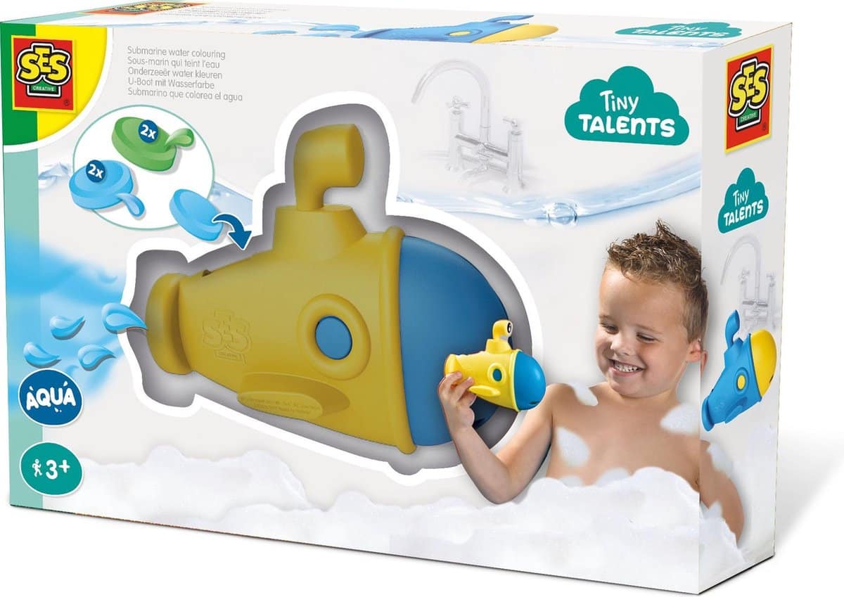 Six tiny talents water colors with a submarine