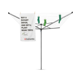 Brabantia top spinner 50m + ancoraggio a terra - grigio metallizzato