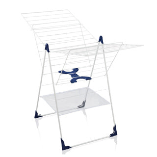 Leifheit 81409 classic 250 flex drying rack white blue