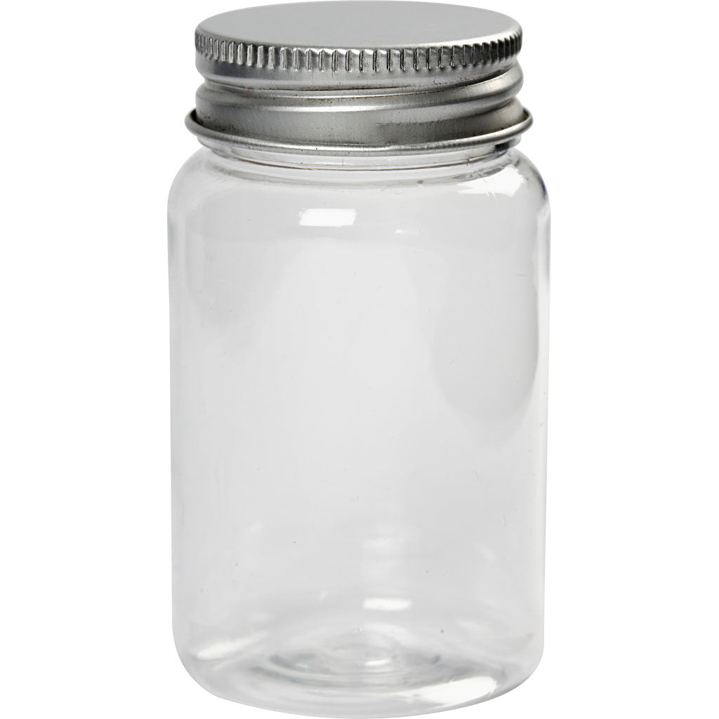 Creative company jar with screw cap, height 77 mm, depth 45 mm, 100 ml, 10 pieces in a box