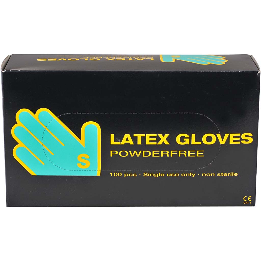 Latex gloves, size small, 100 pieces, 1 box
