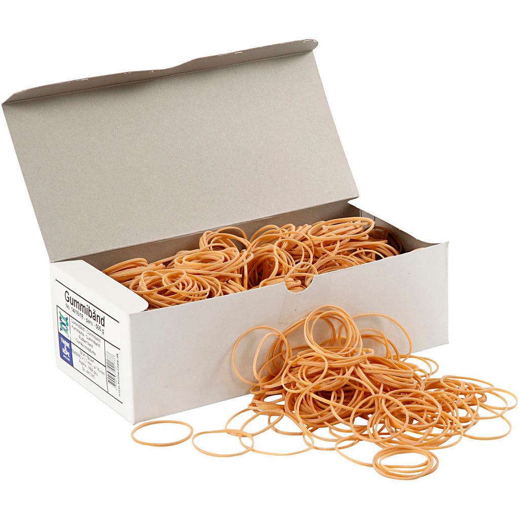 Elastic bands, d 5-8 cm, thickness 1 mm, approx. 1600 pieces, 500 gr 1 box
