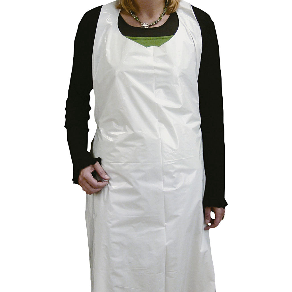 Creative Company disposable apron, height 110 cm, width 80 cm, white, 100 pieces in a box