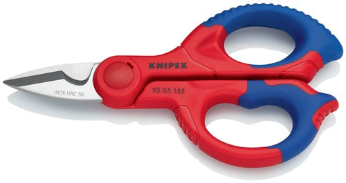 Bach knipex elektriciens- amtsschaar | lengte 155 mm 2-componenten mantel | 1 stuk - 95 05 155 sb - 95 05 155 sb