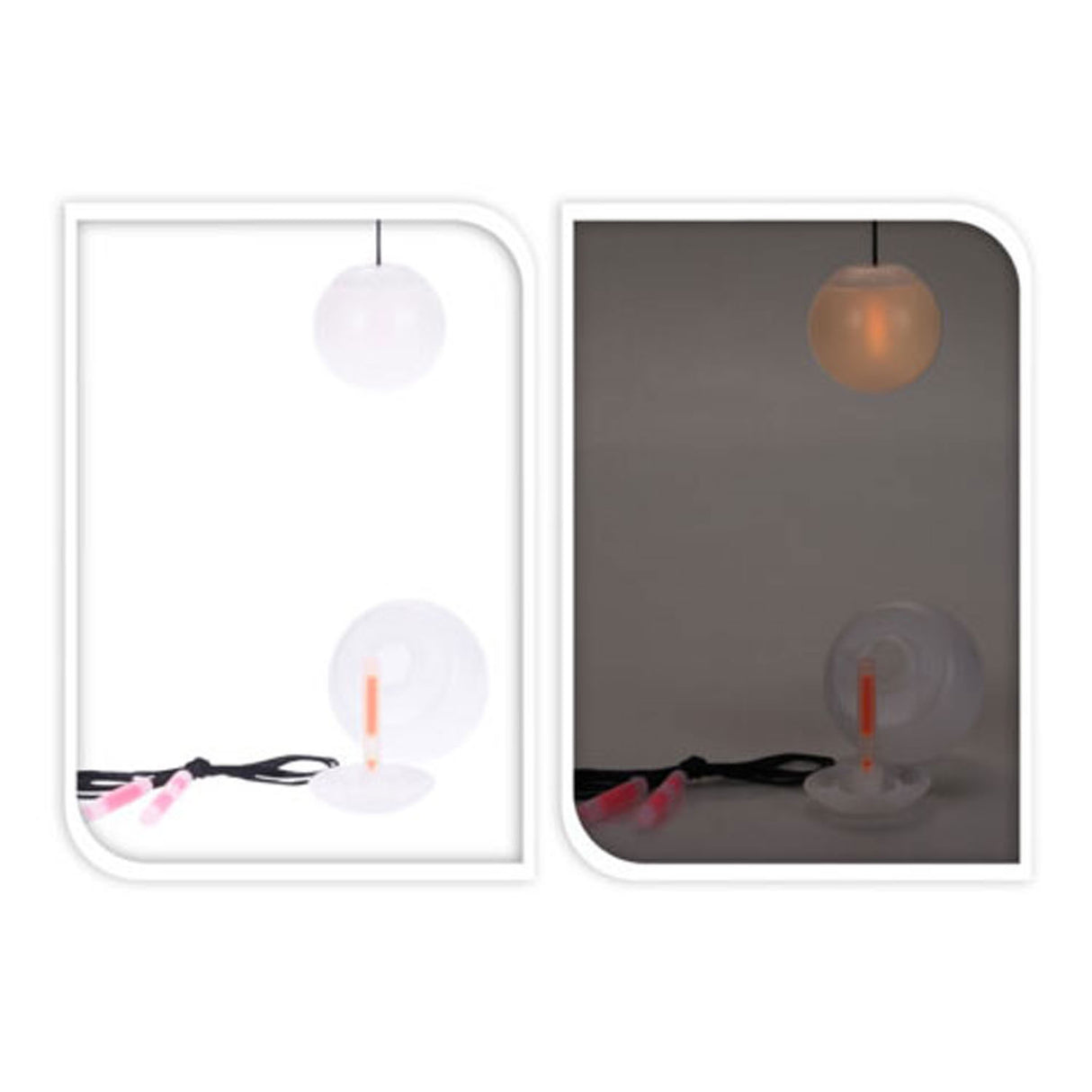 Glow in the dark stunt ball on a rope