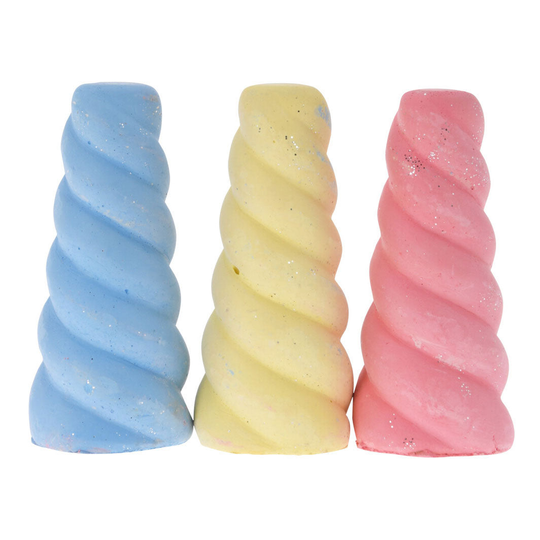 Sidewalk chalk glitter unicorn, 3 pcs.